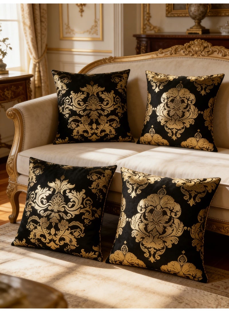 طقم أغطية وسائد ديكورية 4 قطع مقاس 45 × 45 سم | تصميم عصري لوسائد الكنب لغرفة المعيشة وغرفة النوم والسيارة - Image 1